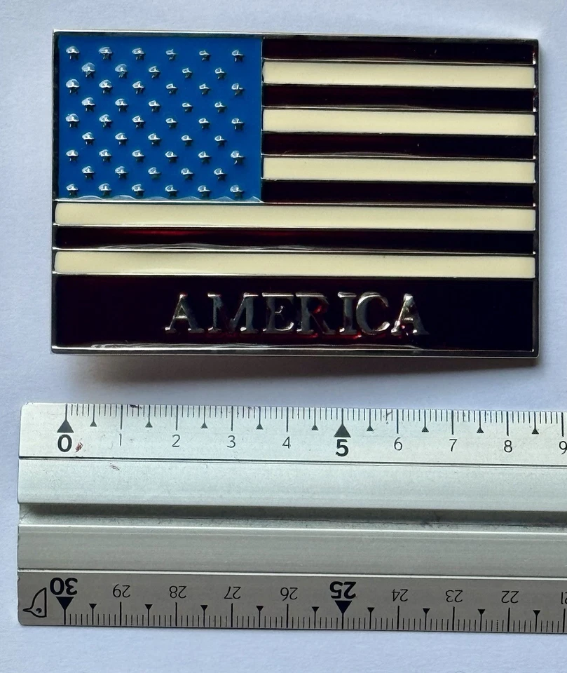 Boucle de ceinture USA / Etats Unis / Ceinturon / Drapeau / 10 cm X 7 cm  - Photo 2/2