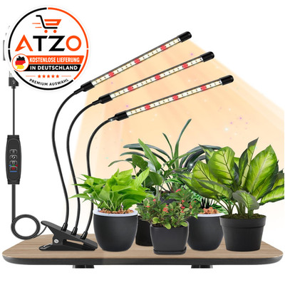 Niello LED Pflanzenlampe 3 Köpfe Vollspektrum Timer 10 Dim