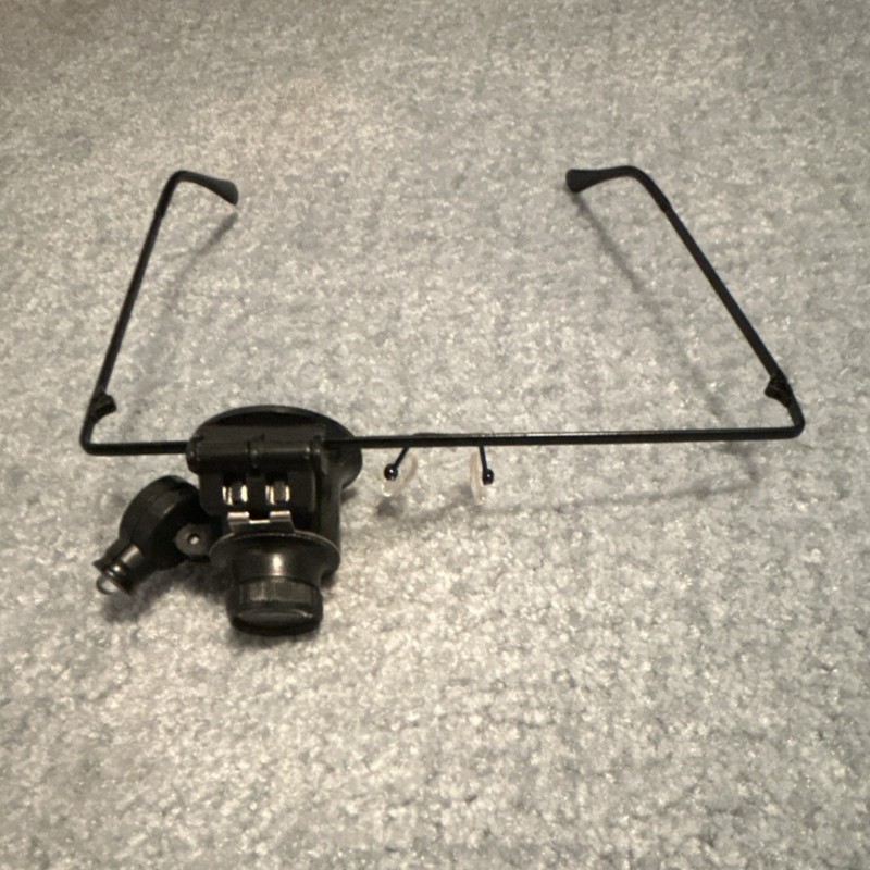 Vintage Antique Dental Laboratory Magnifying Loupe Head-Mounted with Frame Black