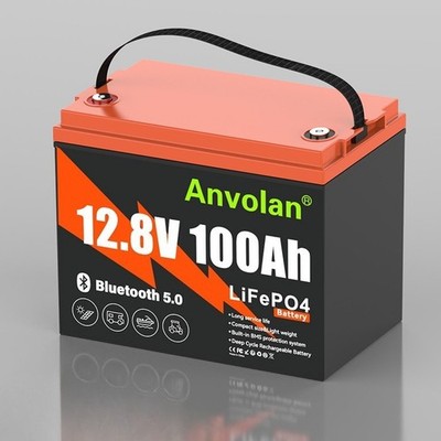 Bluetooth 12V 100Ah LiFePO4 Battery Mini Size Lithium Battery BMS Deep Cycle