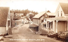 South Bristol Maine RPPC Main Street 1950 Photo Postcard