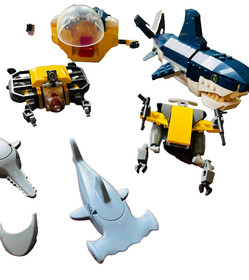 Lego City scuba/undersea treasure shark&subs, 4sets: 60263, 60090, 60091, 31088