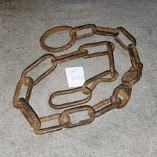 Vintage Rustic Rusty Country Farm Salvage Primitive Steampunk Art Hanger Chain