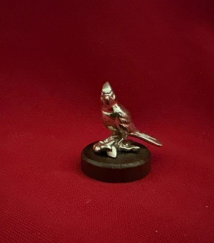 Sterling Silver Kirk Stieff Mini Cardinal Bird On Wood Base 1903?