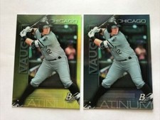 Andrew Vaughn 2020 Bowman Platinum Chartreuse SP RC + base card