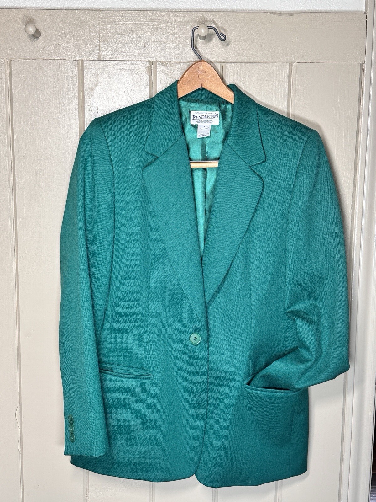 Pendleton 100% Virgin Wool Blazer Christmas GREEN… - image 1