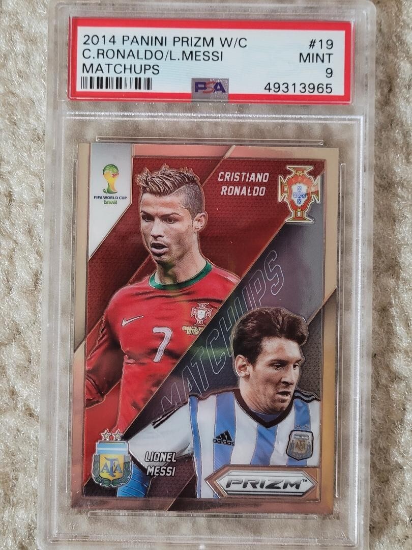 その他 2014 Panini Prizm Messi RONALDO base 2014 Panini Prizm W/C Ronaldo/Messi Matchups #19 PSA 9 MINT