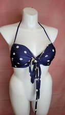NWT Old Navy Blue Halter Underwire Bikini Swim Top Size Large Polka Dot