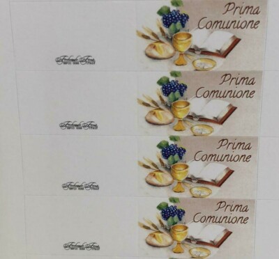 50 Bigliettini Bomboniere Prima Comunione Stampa Compresa Ebay