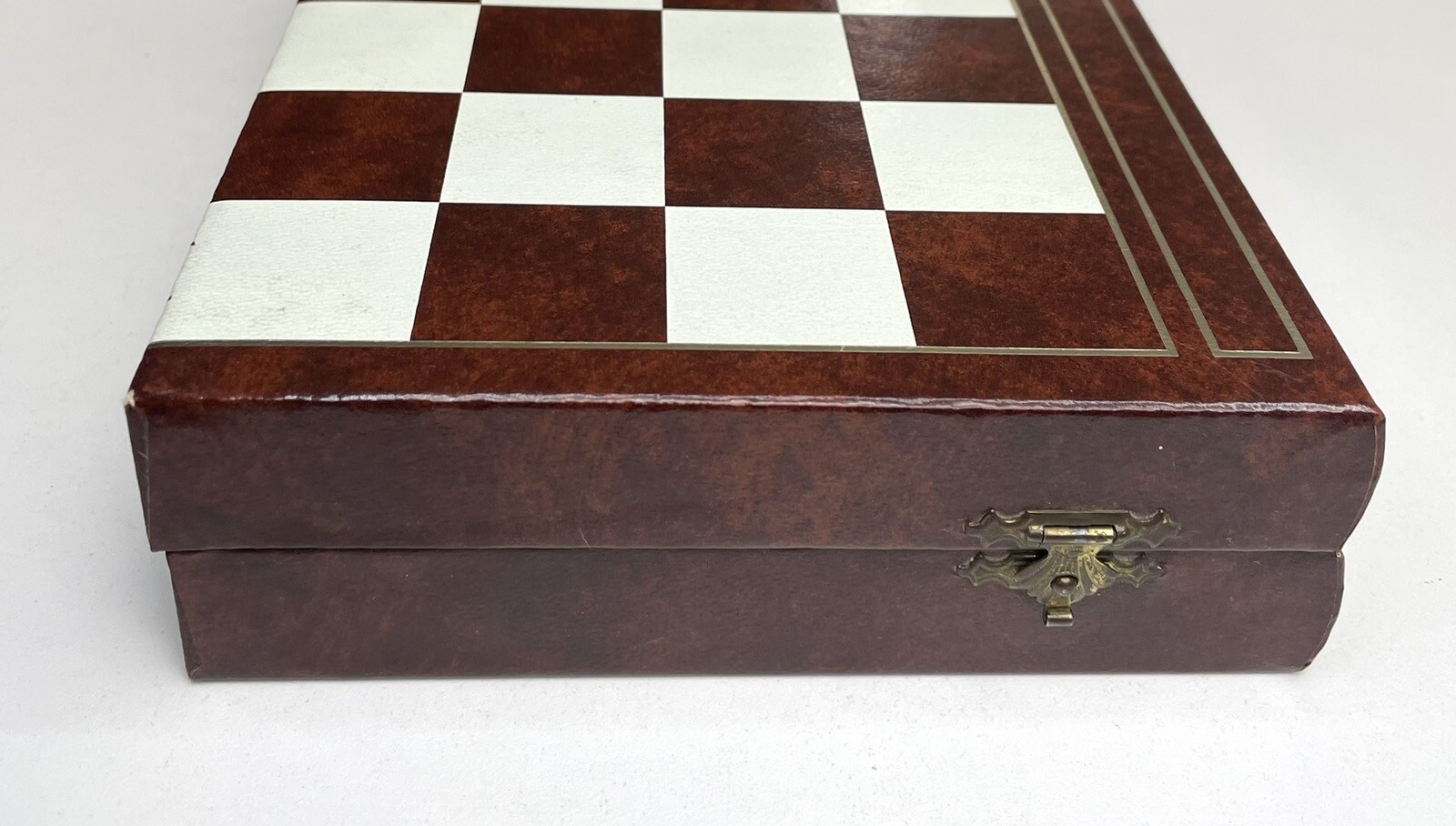 Design Philipp Backgammon Chess Checkers Board Game Set Faux Book Box ...