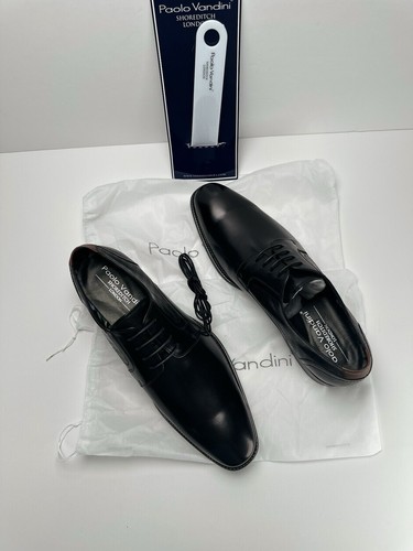 Paolo Vandini Melbury Men's Black Leather Derby Shoes UK12/EU46 - Picture 6 of 9