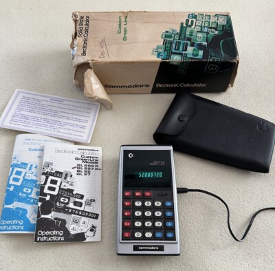 Commodore GL 997R Solid State Electronic Calculator Custom Green Line 1975