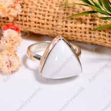 White Coral Ring 925 Sterling Silver Handmade Statement Rings Jewelry For Women