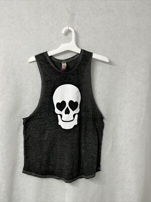 No Boundaries Woman's Shirt Sleeveless Tank Cutout Scoop Top Black Size S (3-5)