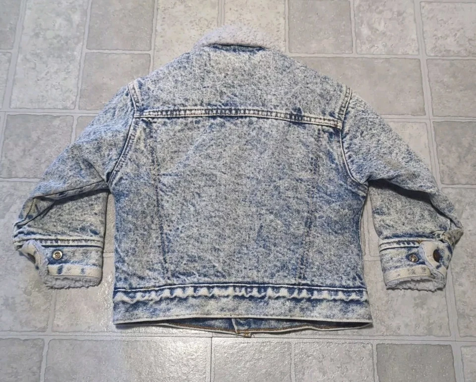 Chaqueta Sherpa Denim Little Levis De Colección 72037 Naranja Tab Talla 4T EE. UU. Foto 2 de 4