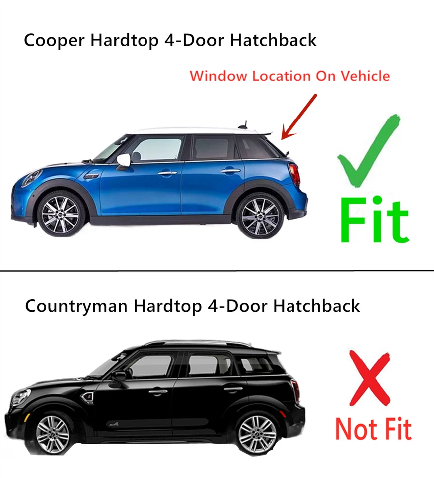 Fit 2015-2024 Mini Cooper Hardtop 4-Door Hatchback Rear Back Window Glass Heated Foto 3 de 4