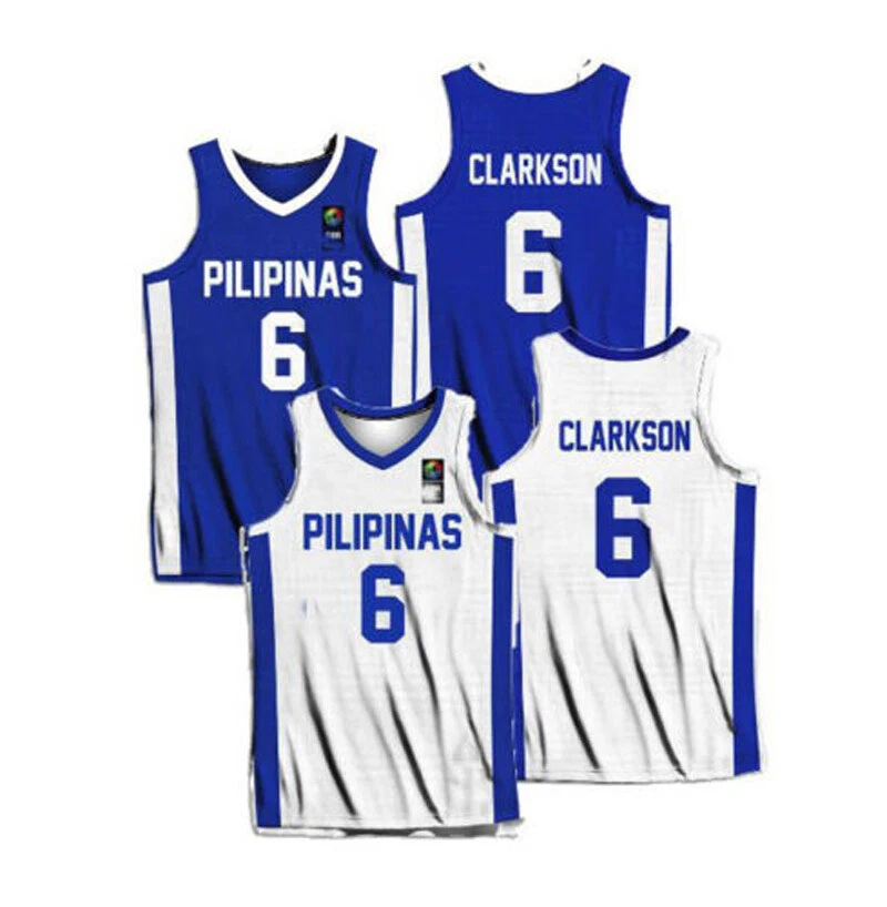 Custom Philippines Jordan Clarkson #6 Team Pilipinas Basketball Jersey Any  Name