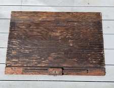 Antico porta doghe da scrivania in legno con piano in rotolo tamburo