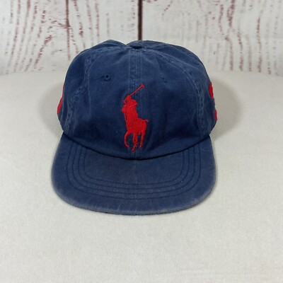Vintage Polo Ralph Lauren Cap Dad Hat Blue Fade Twill Big Pony