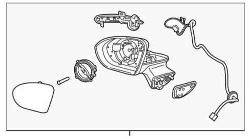 2016-2019 Chevy Cruze Genuine GM Anthracite Passenger Side Door Mirror 39125818