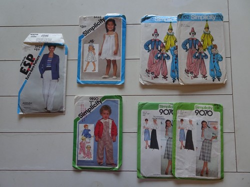 Lot of 7 Simplicity Sewing Pattern 9070 5927 6423 9820 7162 Vintage 1970's 1980