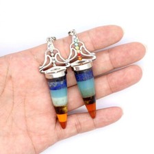 7 Chakra Orgone Crystal Pendant Natural Quartz Orgonite Stone Necklace Healing