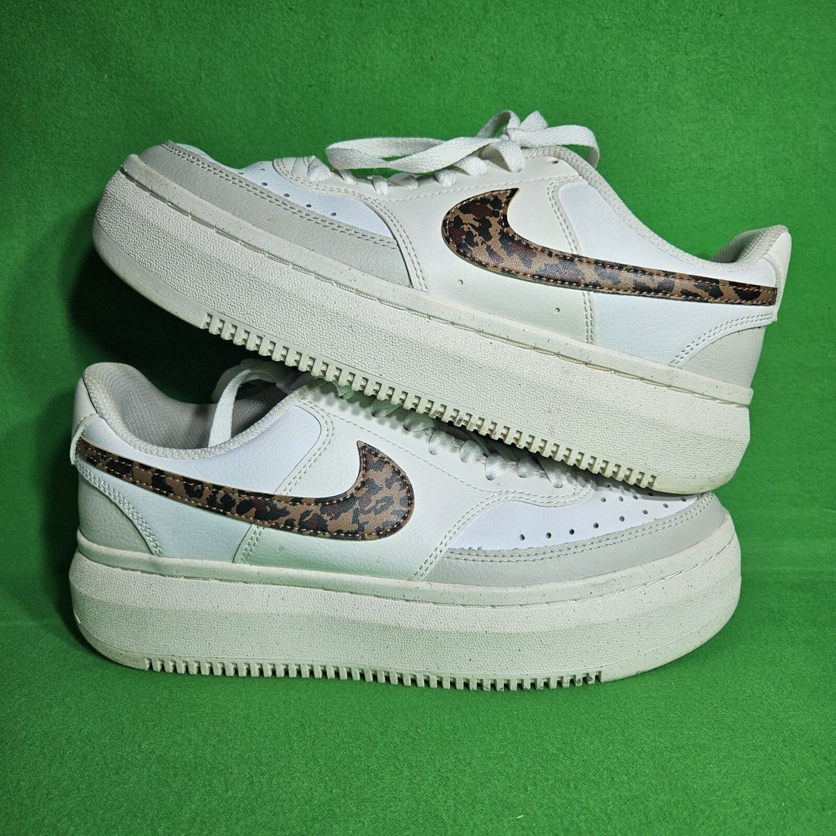 Nike Court Vision Alta Women's US Platform Leopard White Shoes  DO2791-100