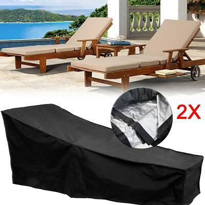 2x Waterproof Sunbed/Sun Lounger Outdoor Garden Furniture