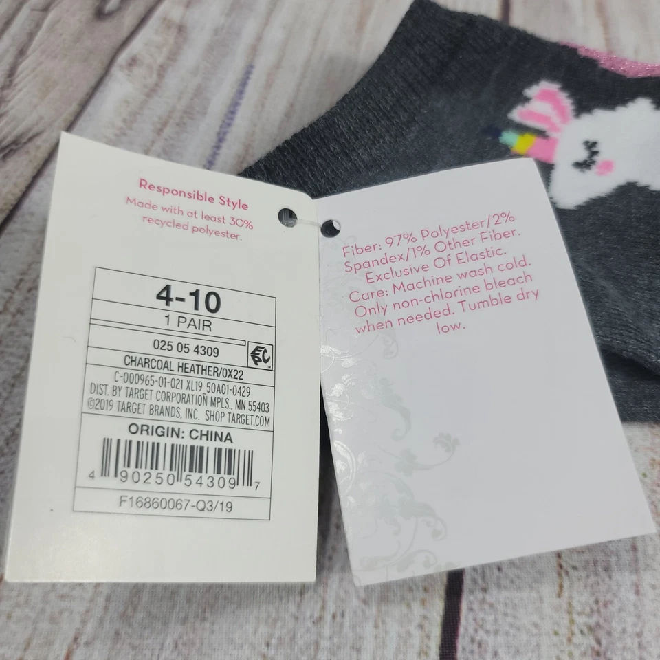 3 X Calcetines Mujer Corte Bajo Llama/LAMA Unicornio Brillo Xhilaration Gris Talla 4-10 Foto 4 de 4