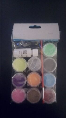 Glitter set incl. 10 colours Prosaide body art glue & brush Christmas gift - Zdjęcie 1 z 1