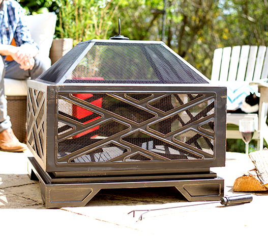 2nd La Hacienda Square Brushed Bronze Effect Deep Steel Firepit