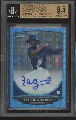 Gabriel Guerrero 2013 Bowman Chrome BLUE WAVE Auto BGS 9.5/10 RC /50 Gabby SIGN