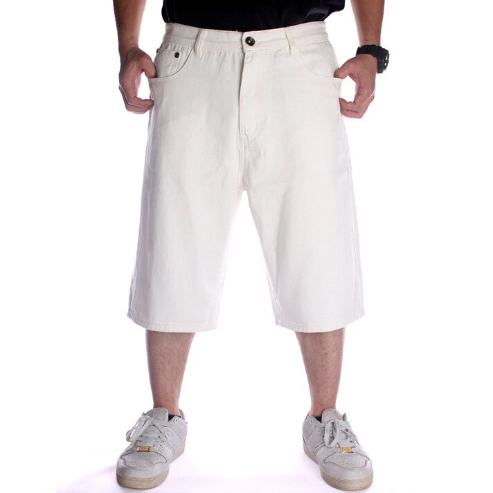 Mens white denim store jean shorts