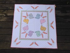 Adorable Baby Quilt - Slightly Vintage Bunnies