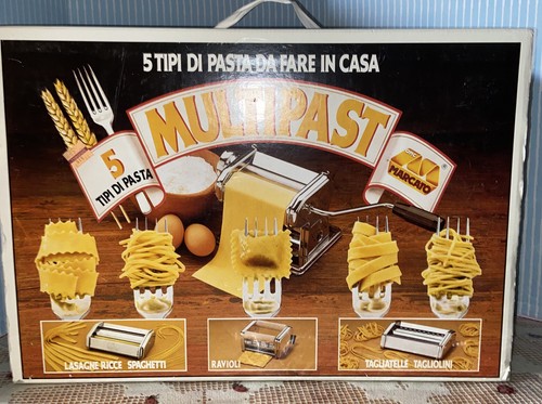 MARCATO MULTIPAST SET MACHINE MAKES 5 KINDS OF PASTA + DOUGH ACCESSORIES USED