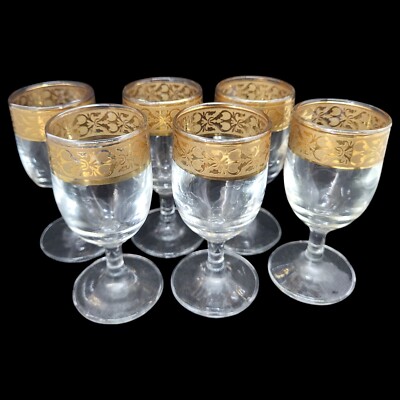 Likörgläser Kristallerie Fratelli Fumo Italien 6 Likör Gläser 24 K Gold Dekor