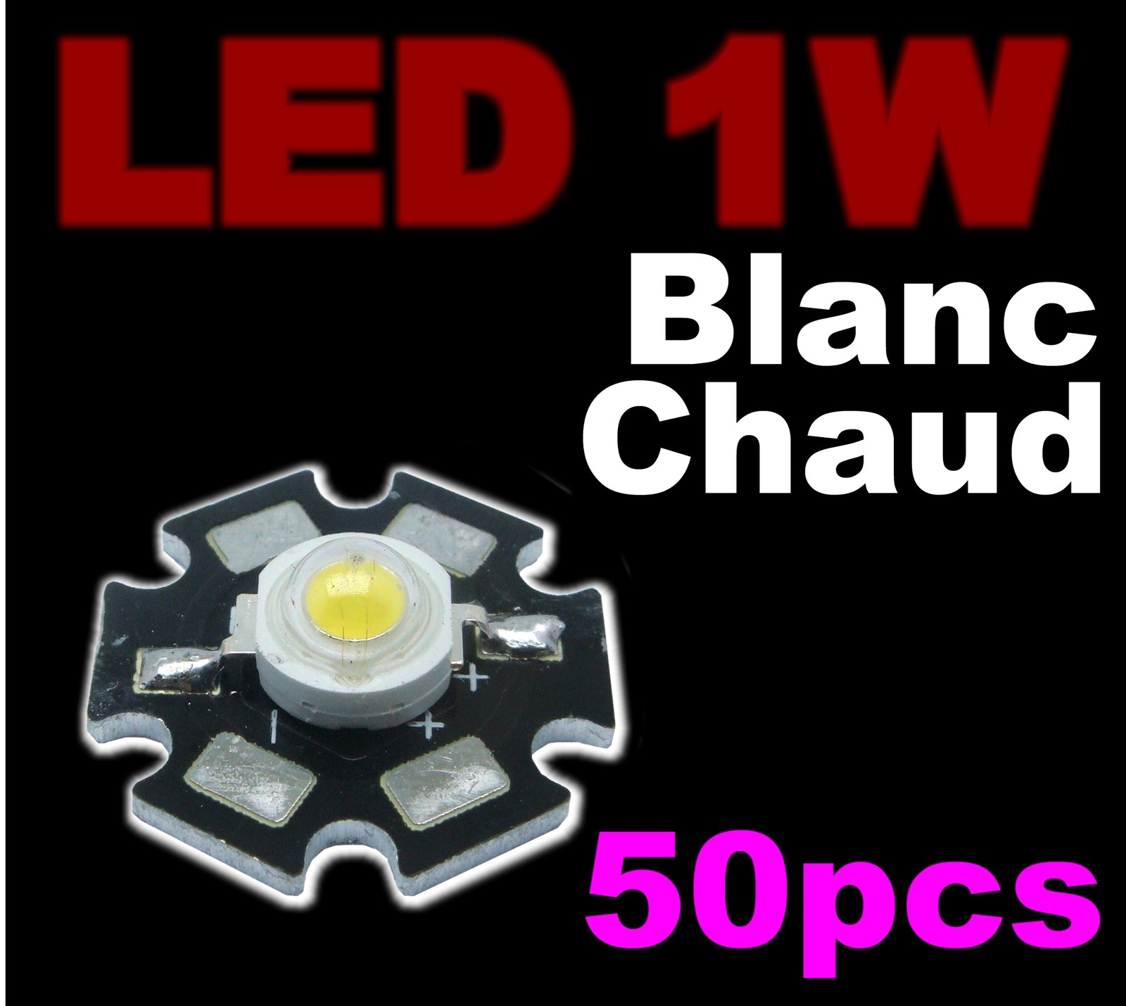 LED 1W blanc chaud lot de 50 pièces pour éclairage intérieur de rechange