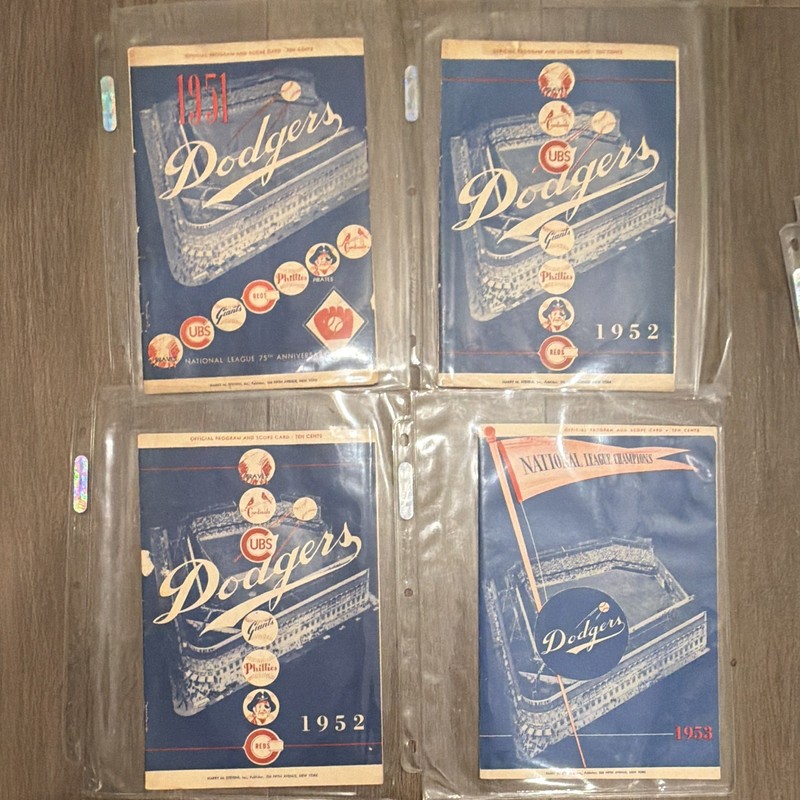 Brooklyn Dodgers Baseball Vintage Program & Scorecard Lot 1951-1953 4 pc lot
