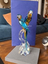Swarovski Crystal Figure ( Gold & Blue Macaws...