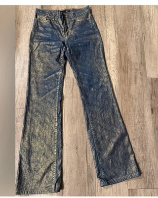 Cavalli Gold And Blue flare Jeans