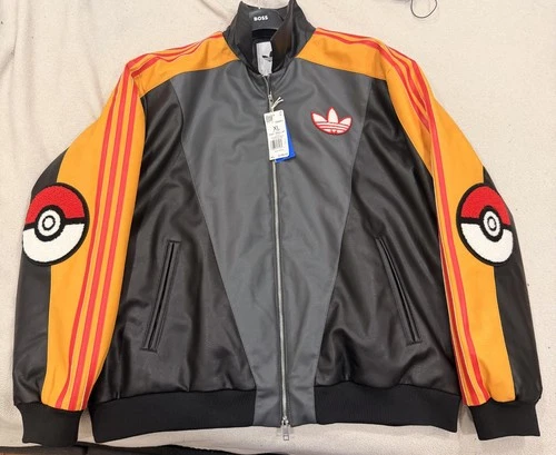 Adidas Originals Men's Pokemon 8 Ball Jacket Pikachu Size M Brand New Leather - product listing photo