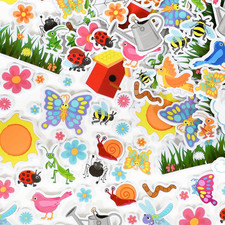 Foam Stickers  Garden  Spring  Pack of 168  Self-Adhesive Stickers for Kids