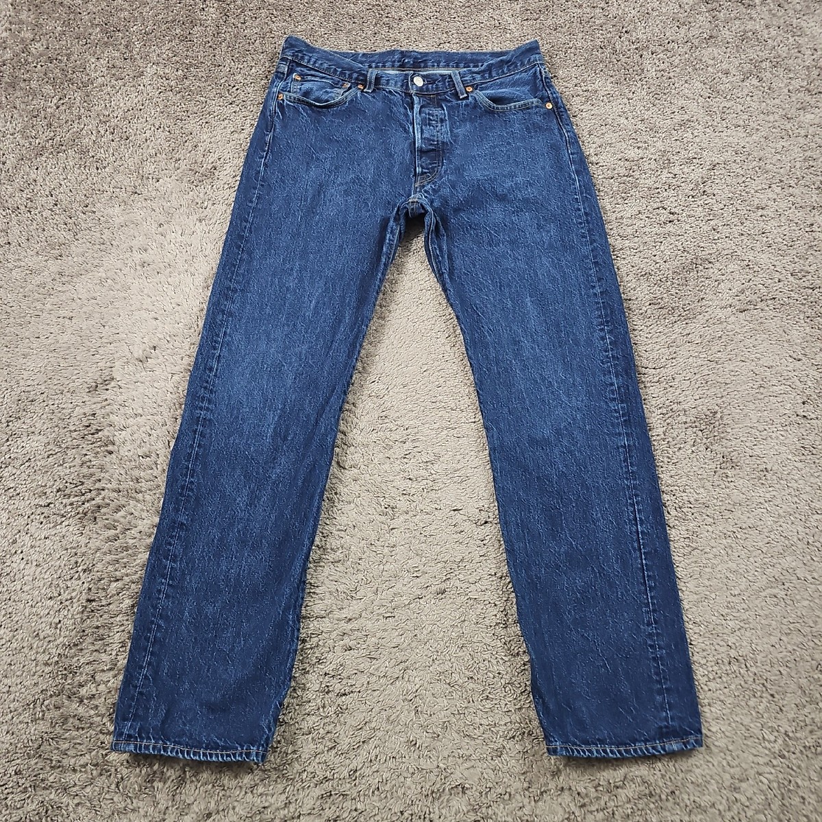 LEVI’S 501 デニム W34 L32 濃紺 Levi’s Premium Levis 501 Jeans Mens 34 (31x32) Straight Dark Wash Button Fly