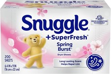 Fogli asciugatrice a scoppio a molla Snuggle Plus SuperFresh 200 pezzi eliminazione odori