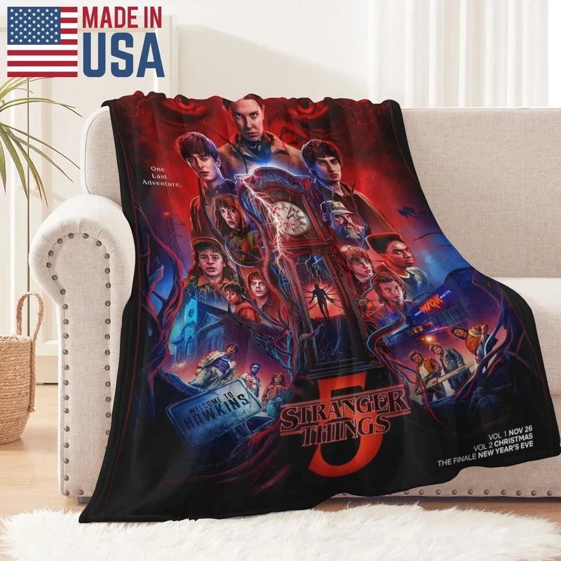 Flannel Blanket Soft Cozy Iconic Clock Full Cast Fan Gift