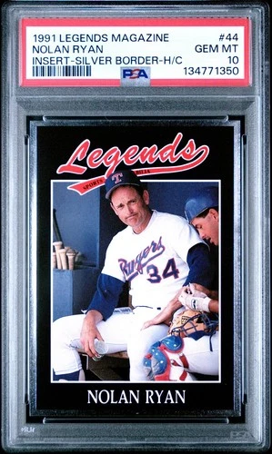 1991 Legends Magazine #44 Nolan Ryan Silver Hand Cut HOF - PSA 10 GEM MINT