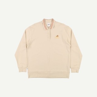 Sudadera de manga larga de algodón orgánico crema Parlez para hombre talla L