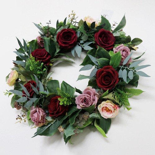 Artificial Rose Flower Wreath Summer Wreath for Front Door Wall Window9208 - Picture 8 of 10