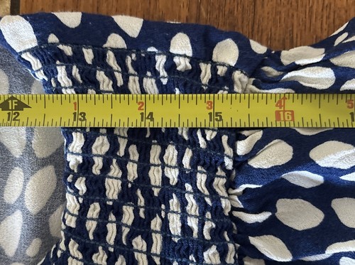 Vestido Reformation Midi True Wrap Azul Blanco Estampado 3XL Plus Corbata Smocking Bueno - Imagen 10 de 17