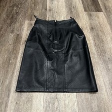 Vintage Wilsons Suede Leather Women's Size 10 Leather Skirt Black